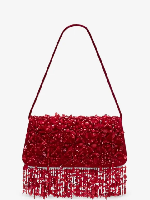 Cult Gaia Idalia bead-embellished fringed shoulder bag