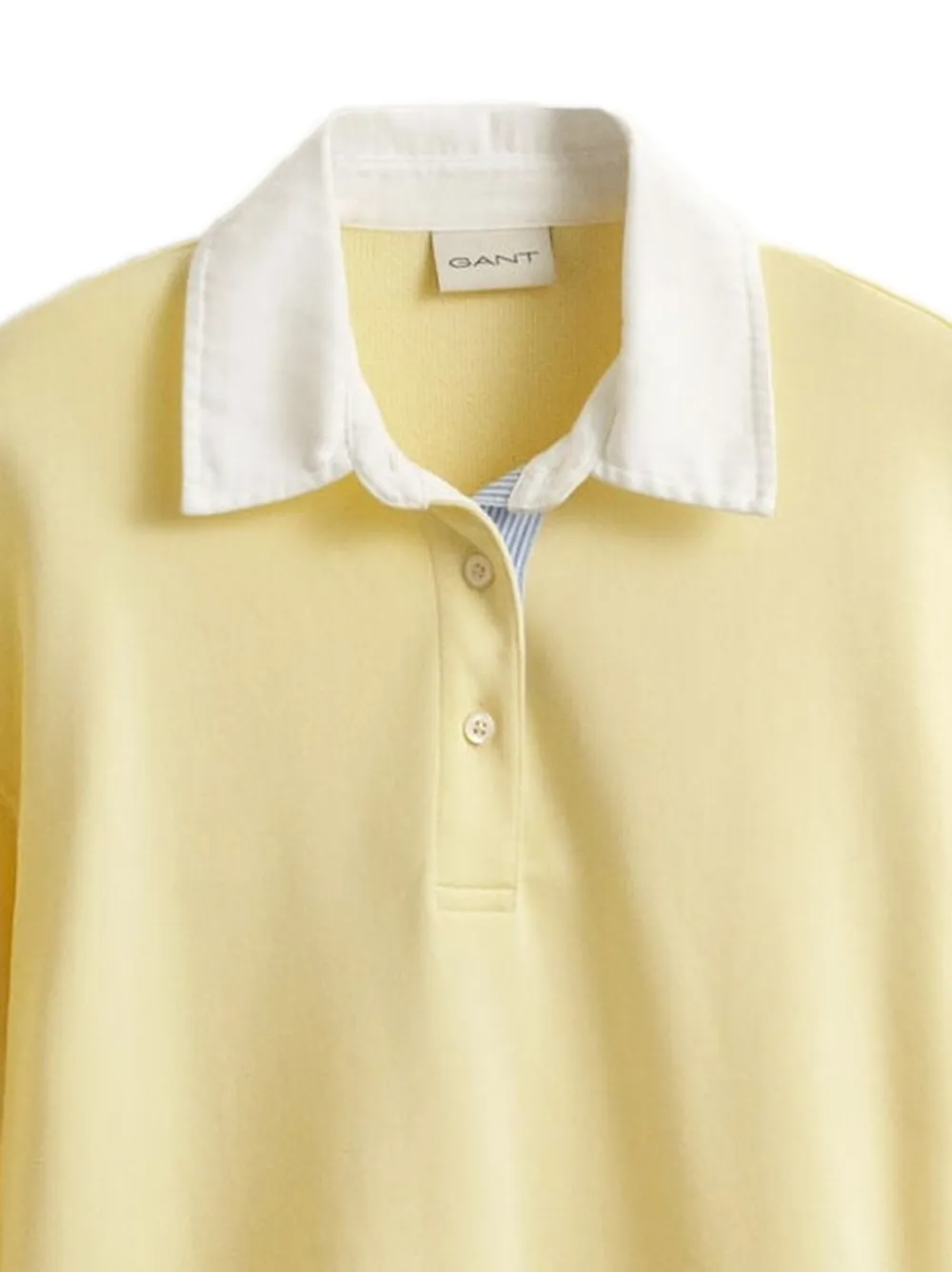 Gant Poloshirt met contrasterende kraag en lange mouwen Geel