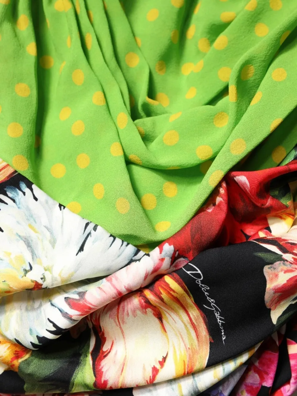 Dolce & Gabbana Mini-jurk met bloemen-patchwork en ruches Zwart