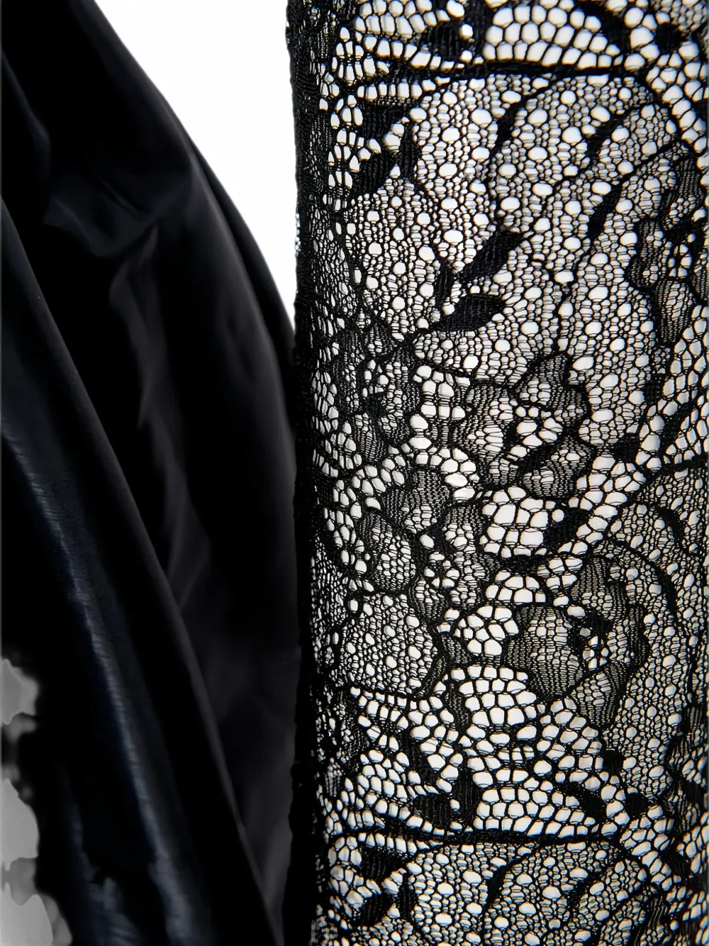 Lardini Lace-panelled Taffeta Midi Dress in Black, view 4