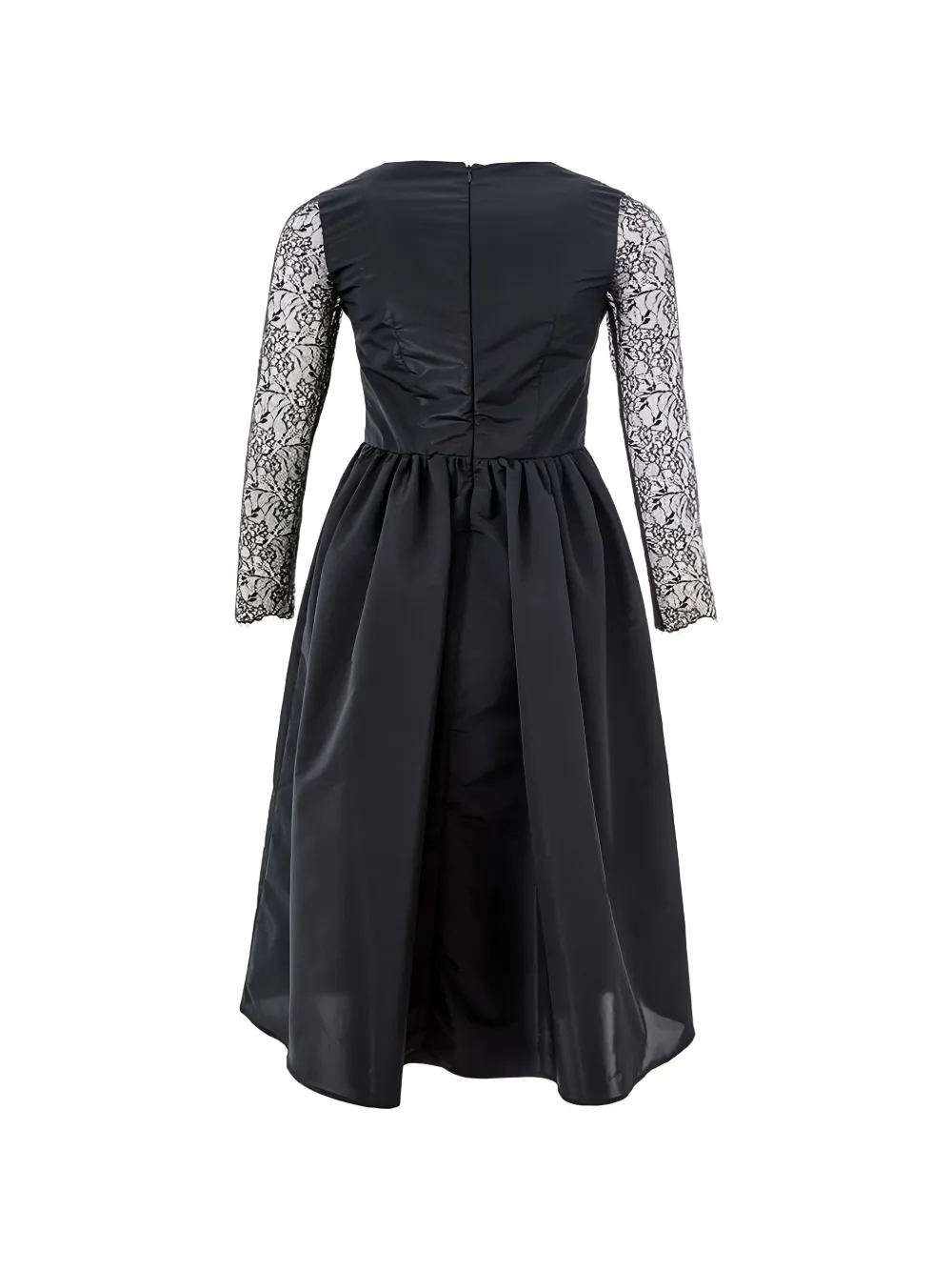 Lardini Lace-panelled Taffeta Midi Dress in Black, view 2