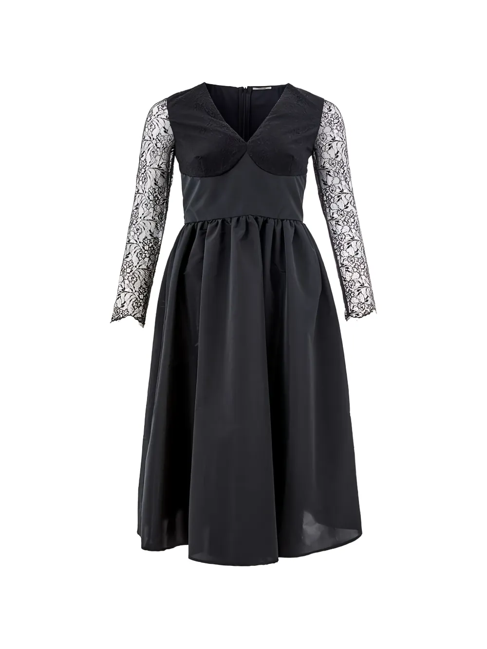 Lardini lace-panelled taffeta midi dress