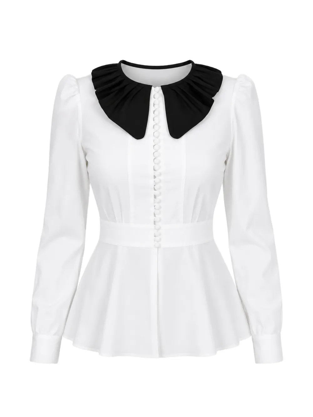 Dolce & Gabbana Blusa con colletto plissettato - Bianco