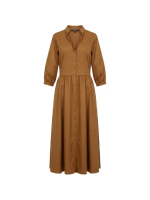 MeimeiJ short-sleeve Midi Dress | Brown | FARFETCH JO