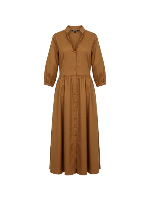 Black Label gathered-waist V-neck maxi dress