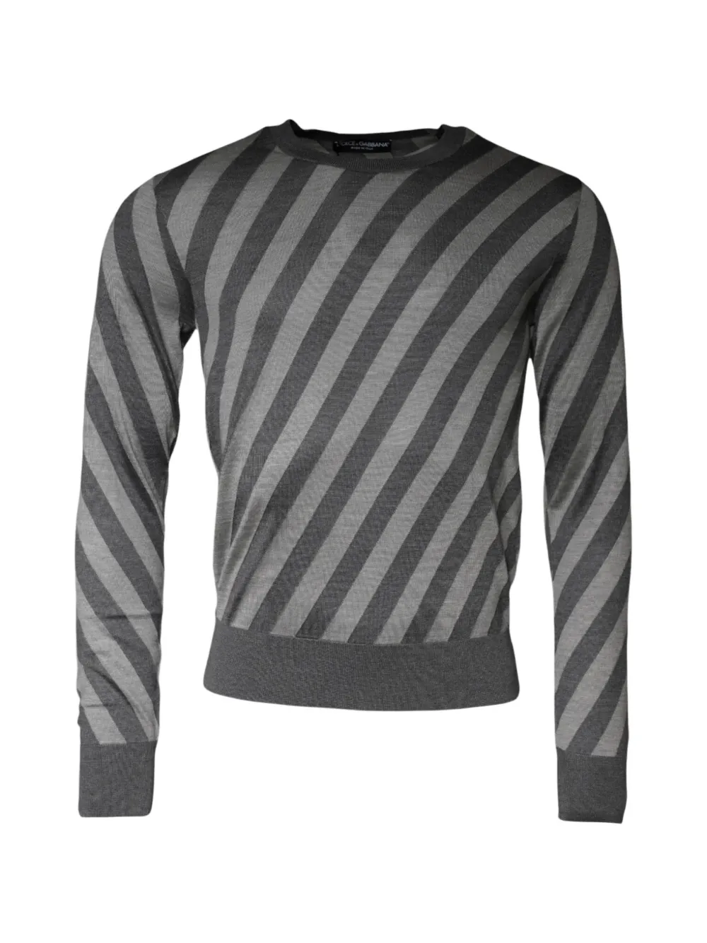 Dolce & Gabbana Pullover mit diagonalen Streifen - Grau
