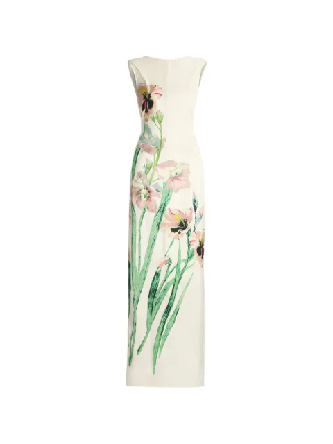 ERDEM Floral Duchess floral-print cowl-back maxi dress
