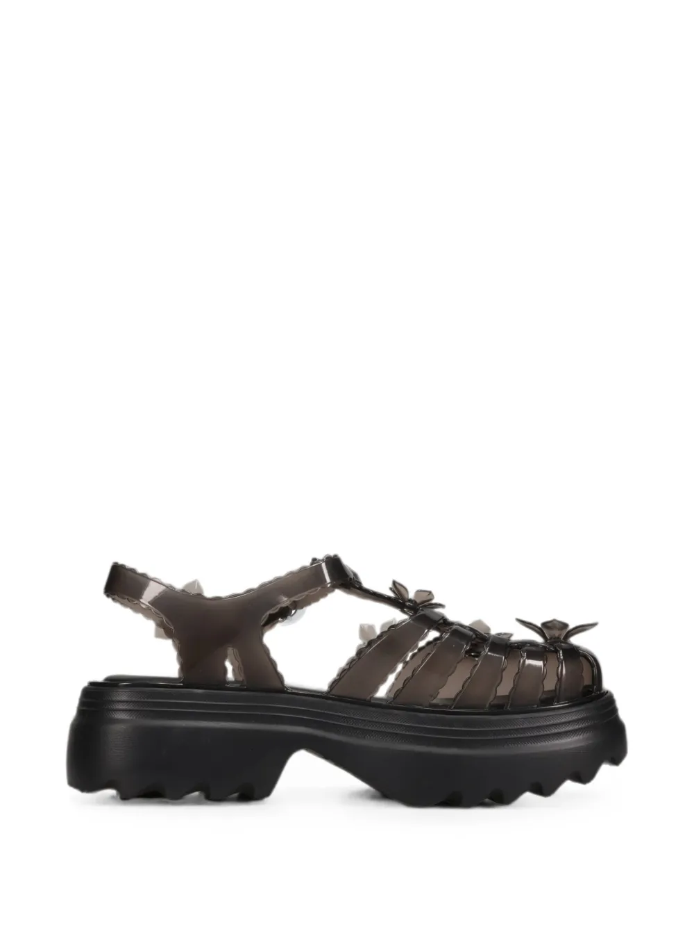 Melissa x Susan Fang Possession Plat Sakura floral-embellished sandals Zwart
