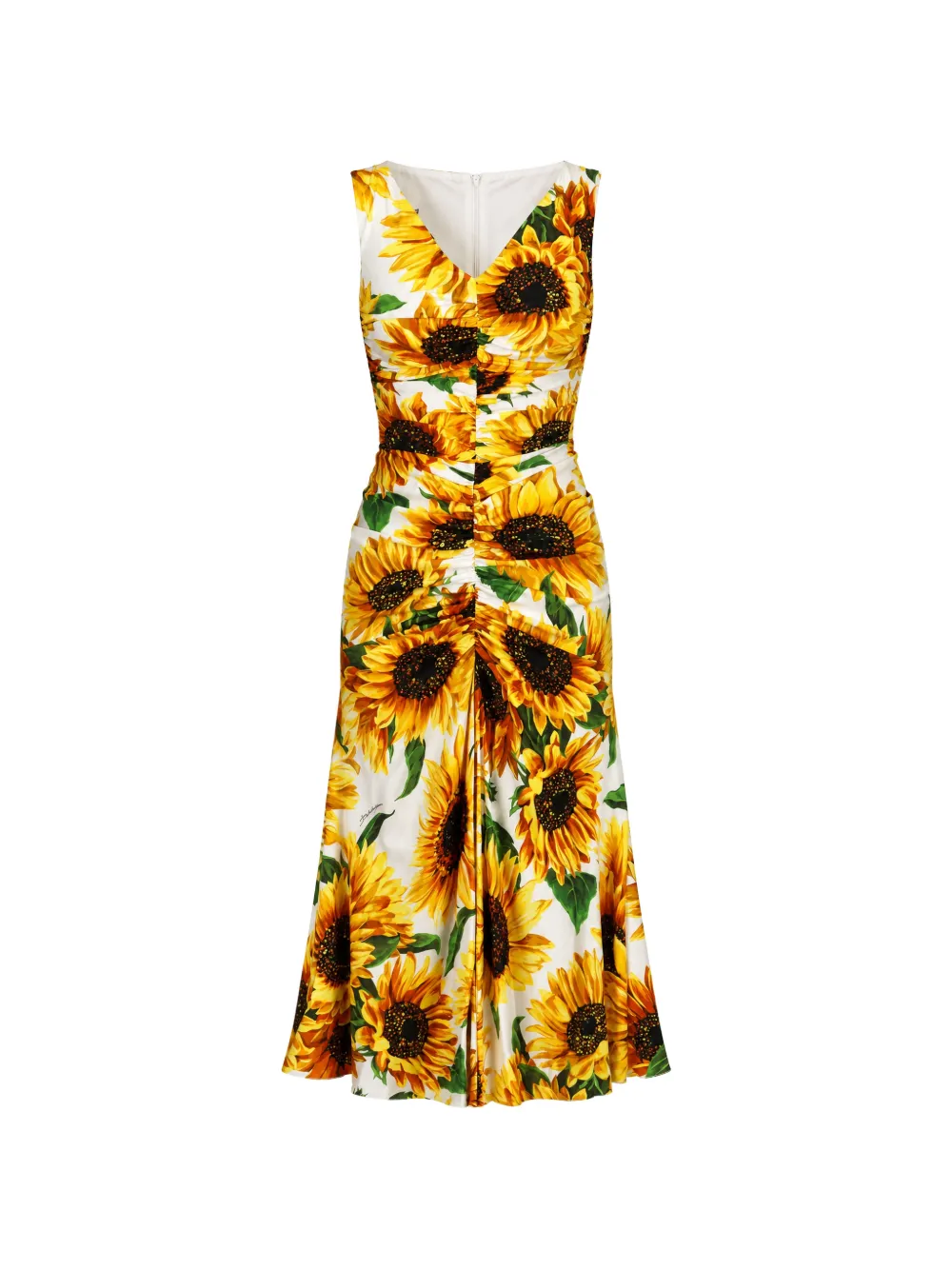 Dolce & Gabbana Abito midi con ruches - Bianco