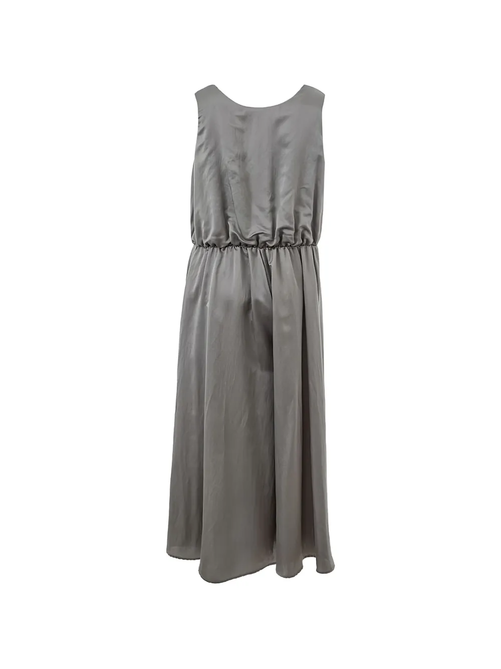 Lardini V-neck Draped Midi Dress in Grey, view 2