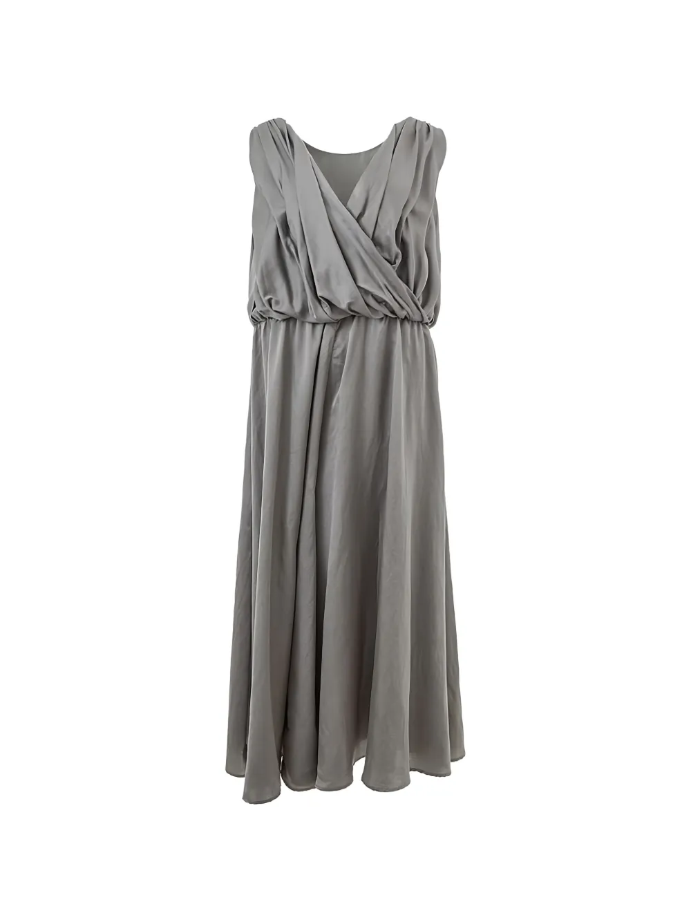 Lardini V-neck draped midi dress