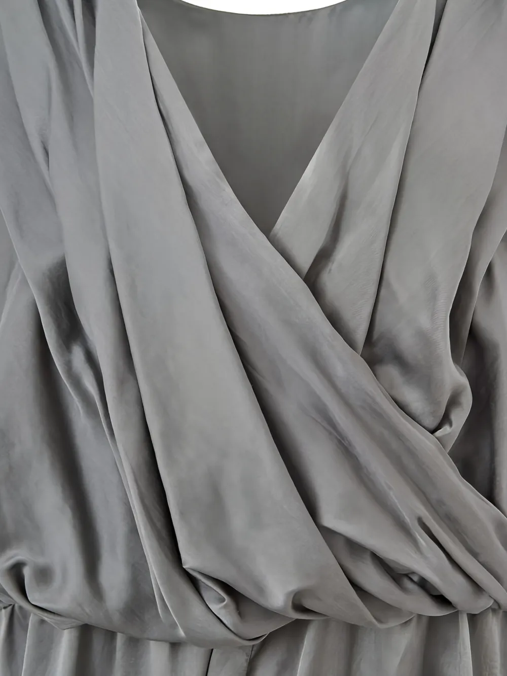 Lardini V-neck Draped Midi Dress in Grey, view 3