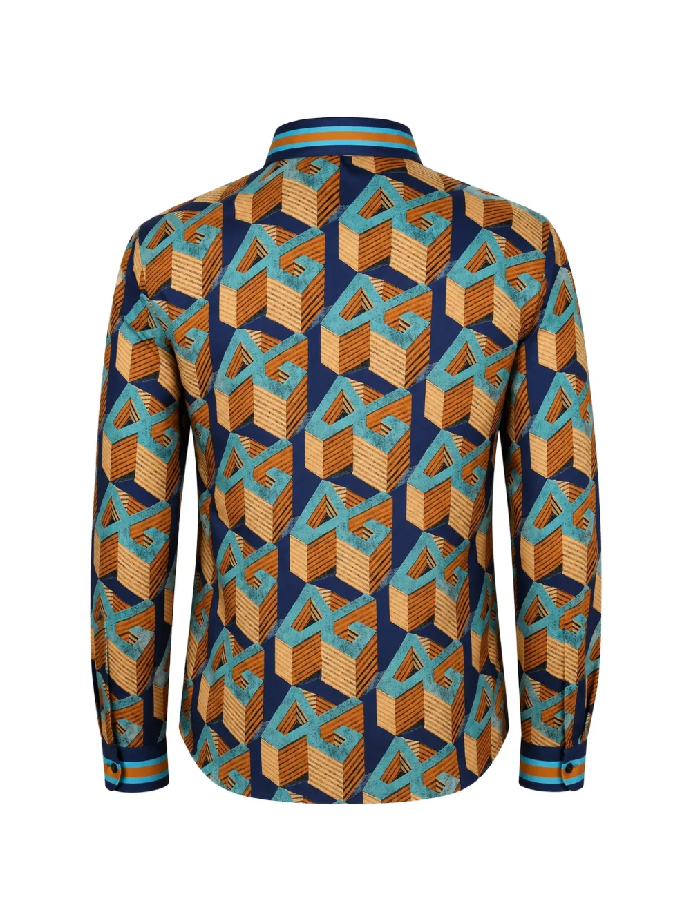 Dolce & Gabbana Multicolor DG Logo zijden overhemd Blauw