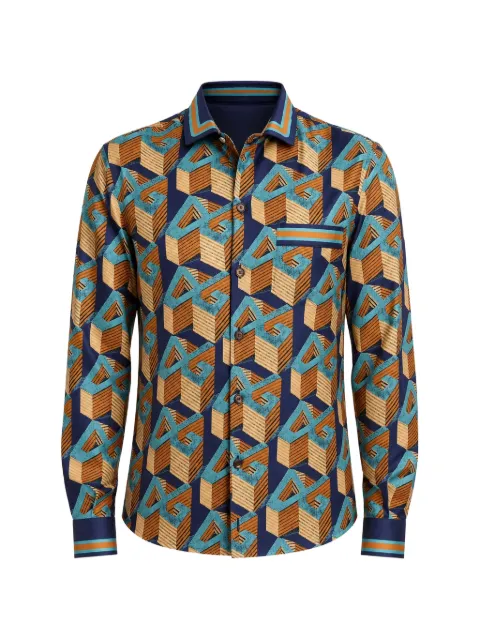 Dolce & Gabbana Multicolor DG Logo zijden overhemd