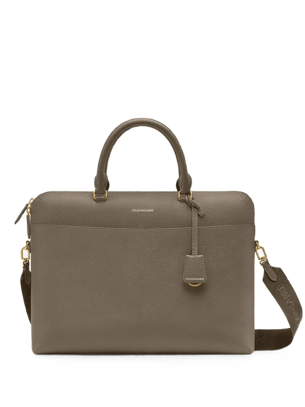 MAISON de SABRÉ full-grain leather laptop bag - Grigio