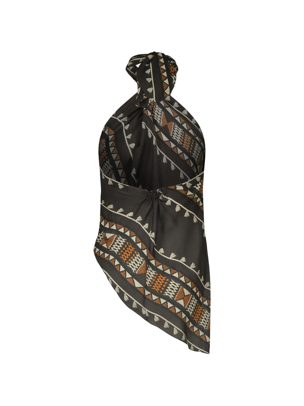 Johanna Ortiz Ancestral zijden top met geometrische print Bruin