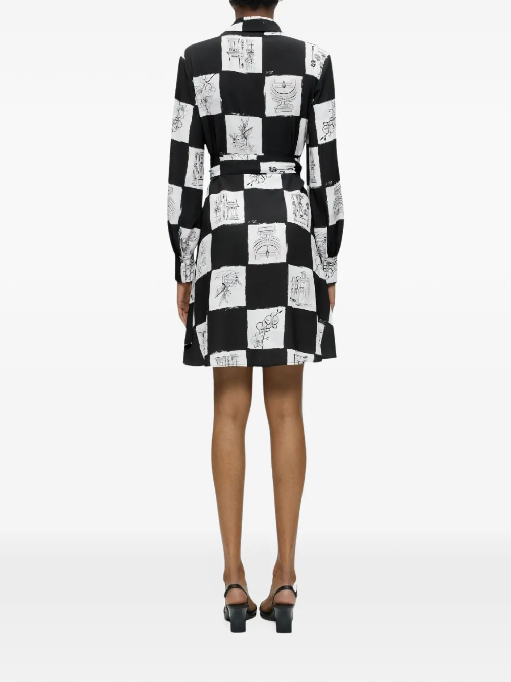 Karl Lagerfeld Mini-wikkeljurk met print Zwart