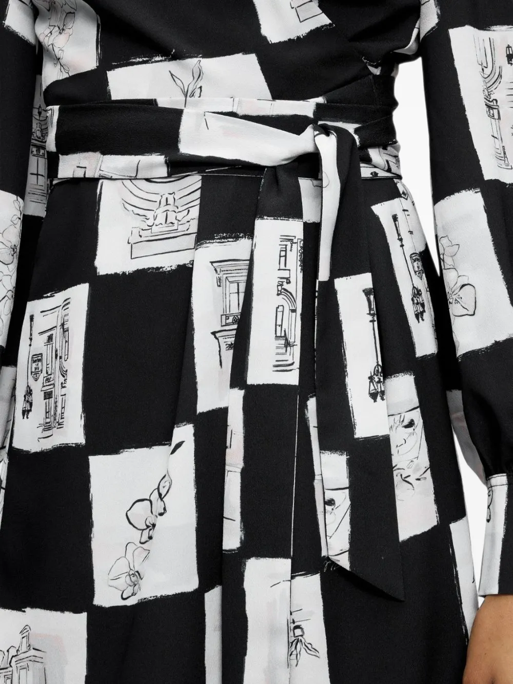Karl Lagerfeld Mini-wikkeljurk met print Zwart