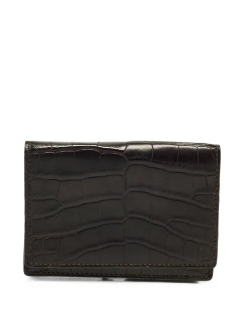 Smythson croc-embossed flap card case