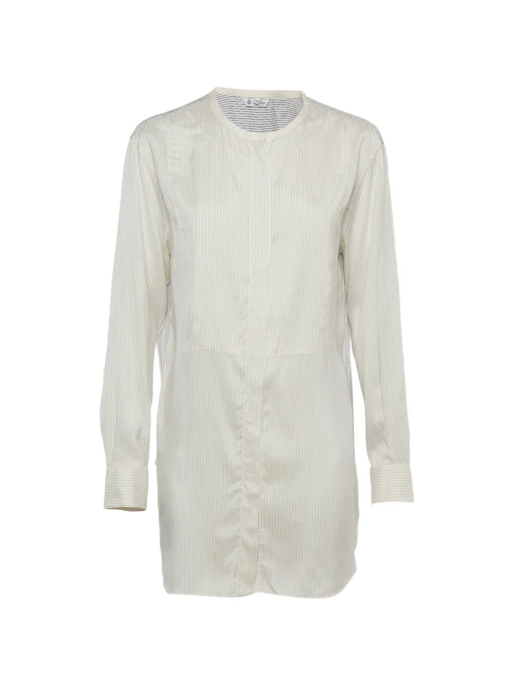 Loro Piana Pre-Owned striped mandarin-collar shirt - Bianco