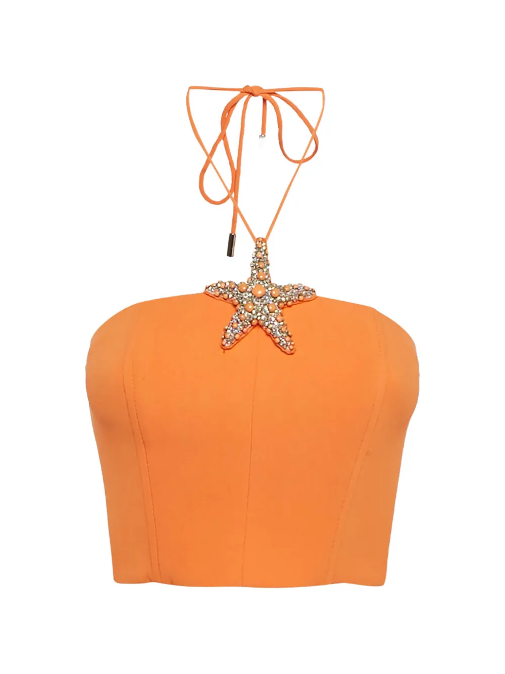 David Koma starfish-detail corset top - Arancione
