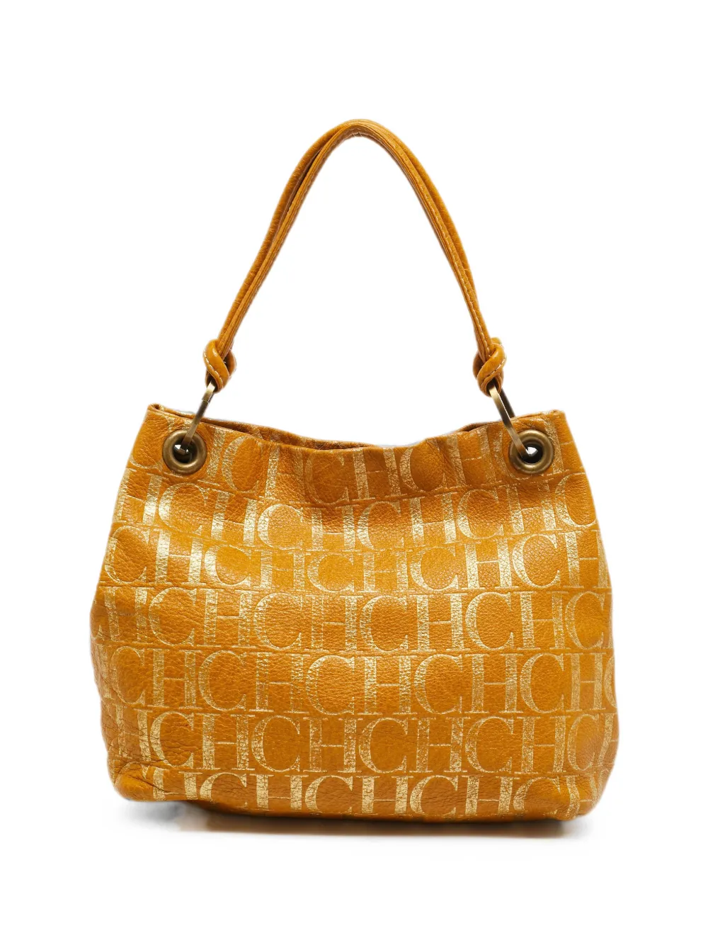 Carolina Herrera Vintage medium monogram-pattern ring-handle tote bag - Arancione