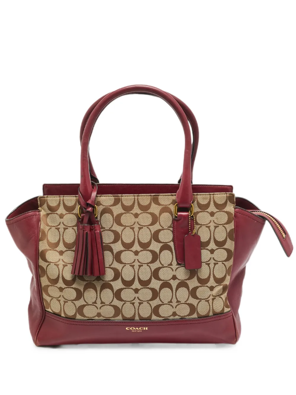 Coach medium Legacy tassel tote bag - Rosso