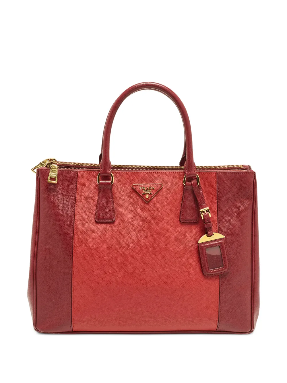 Prada Pre-Owned Borsa tote in pelle Saffiano con doppia zip - Rosso