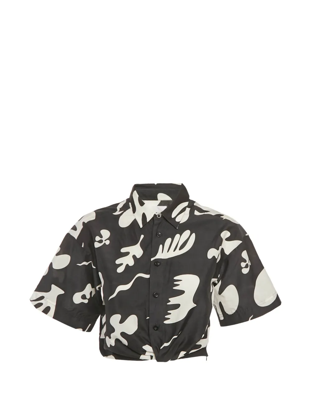 FRAME front-twist printed shirt - Nero