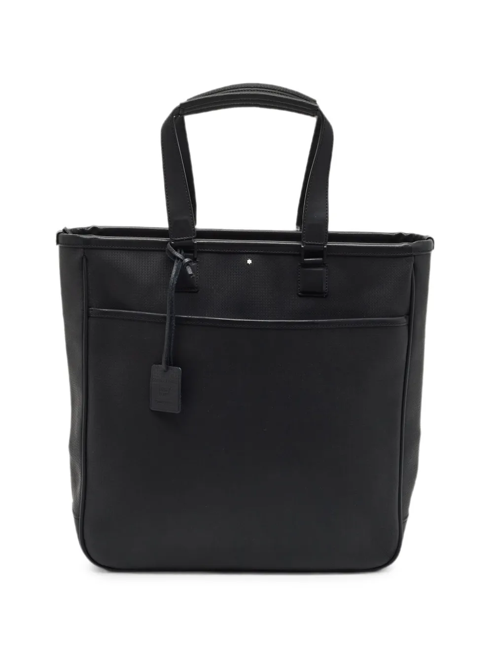 Pre-owned Montblanc Meisterstuck Carbon Fiber Effect Tote Bag In Black