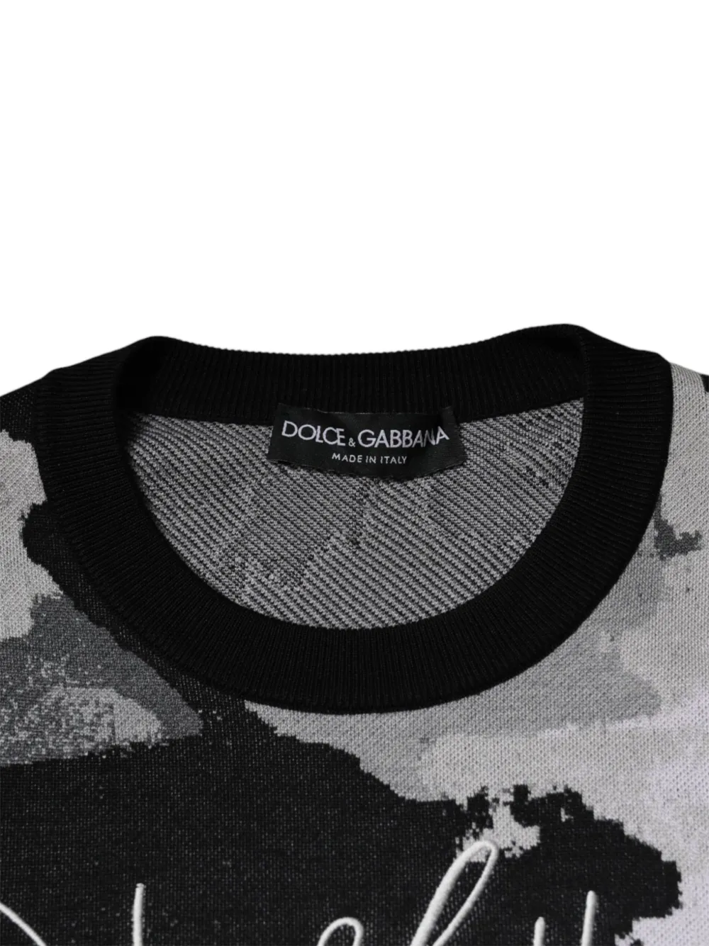 Dolce & Gabbana Trui met geborduurd logo en camouflage-print Zwart