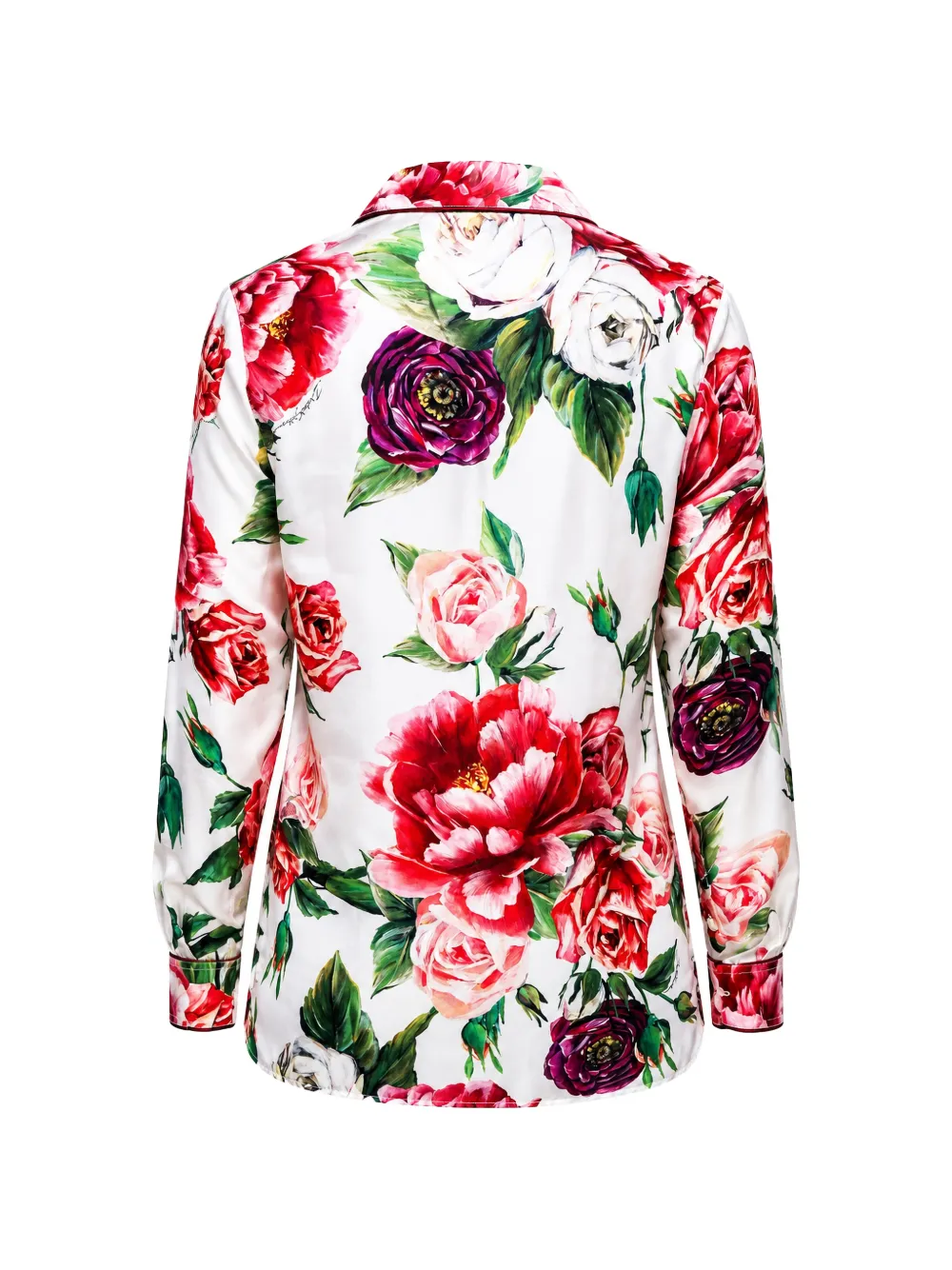 Dolce & Gabbana Zijden blouse met bloemenprint Wit