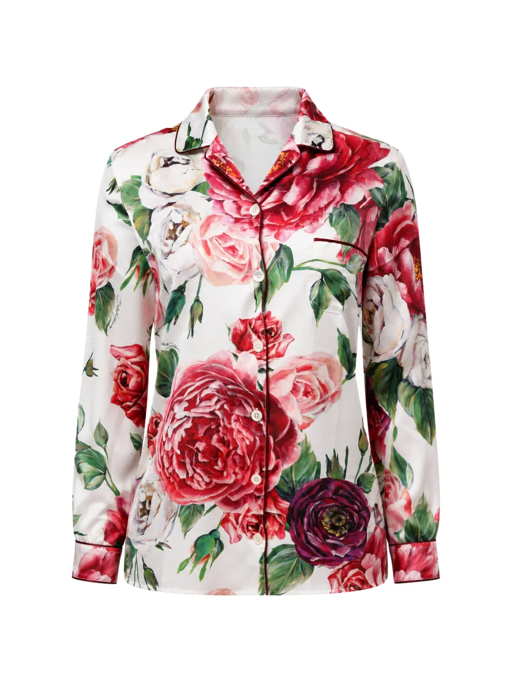 Dolce & Gabbana floral-print silk shirt - Bianco
