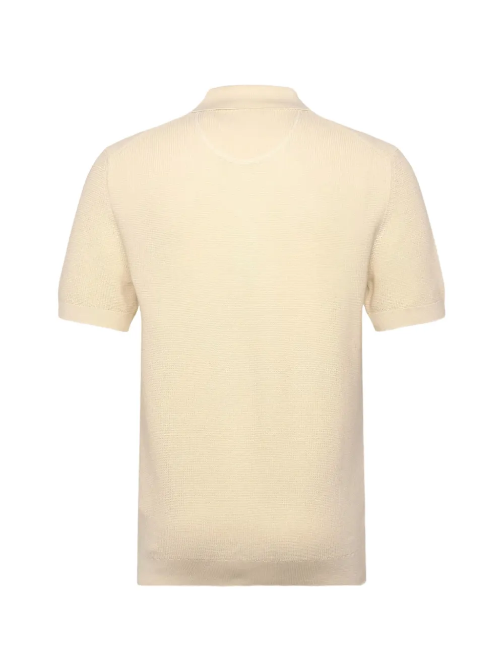 Gant Wafelgebreid poloshirt met geborduurd logo Beige