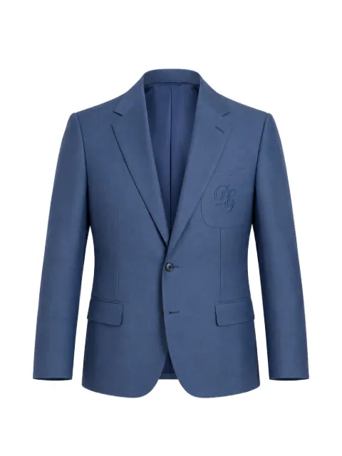 Dolce & Gabbana logo-embroidered single-breasted blazer
