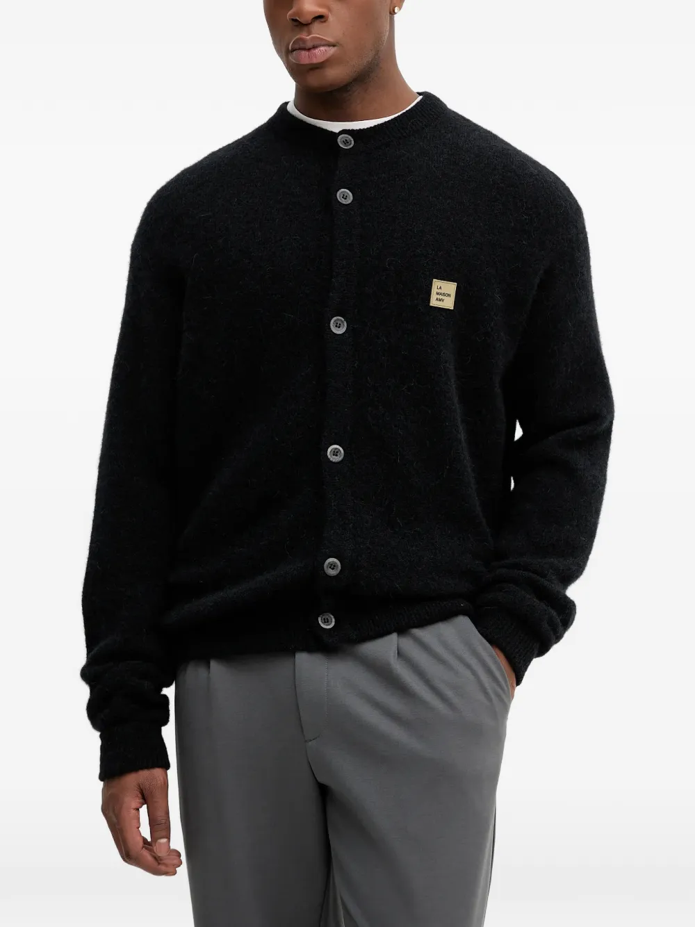 American Vintage Vitow logo-patch cardigan - Nero
