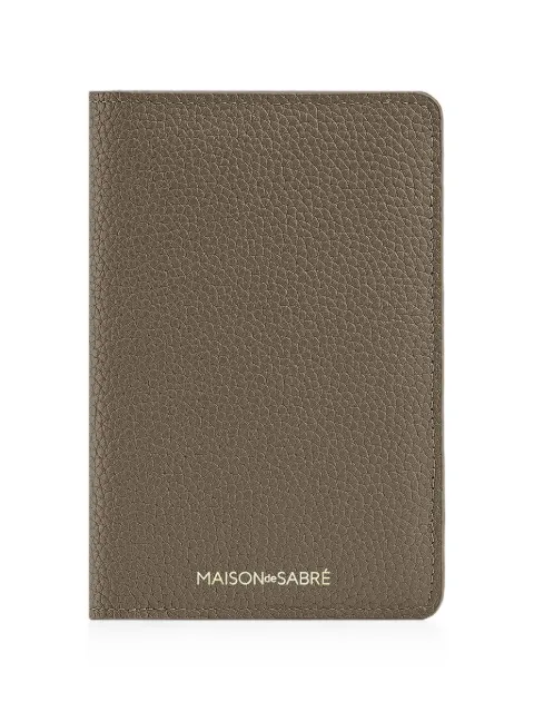 MAISON de SABRÉ logo-stamp grained leather passport holder