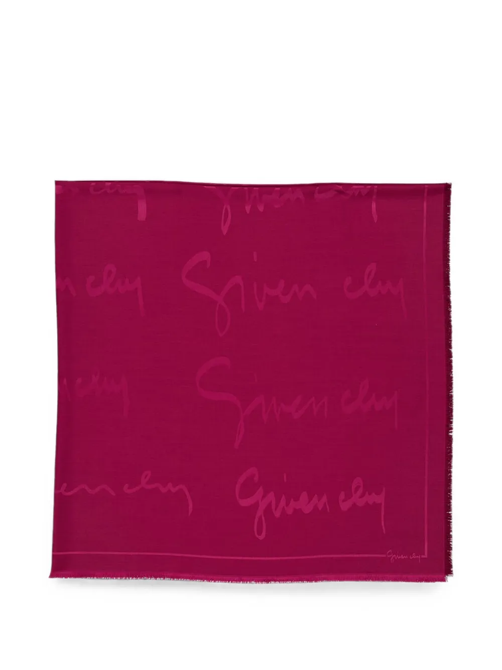 Givenchy logo-print frayed scarf - Rosa