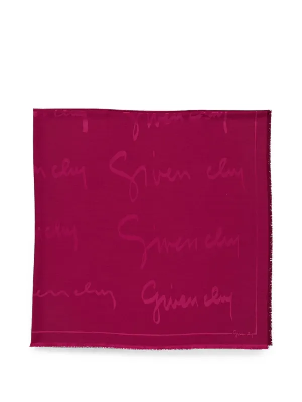 Givenchy Logo-print Frayed Scarf in Pink