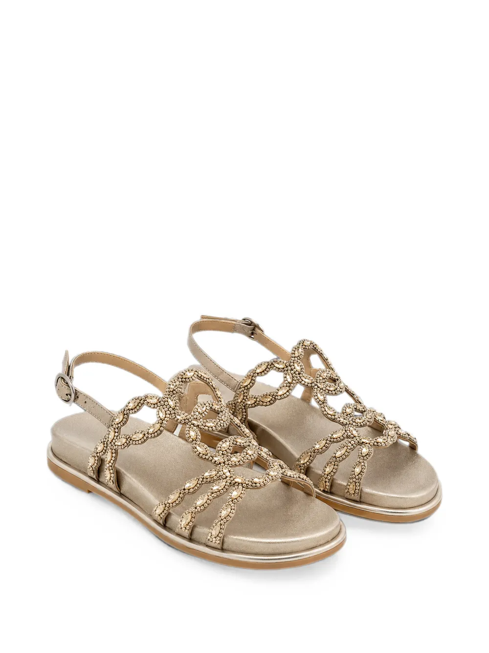 ALMA EN PENA crystal-embellished metallic-finish sandals Goud