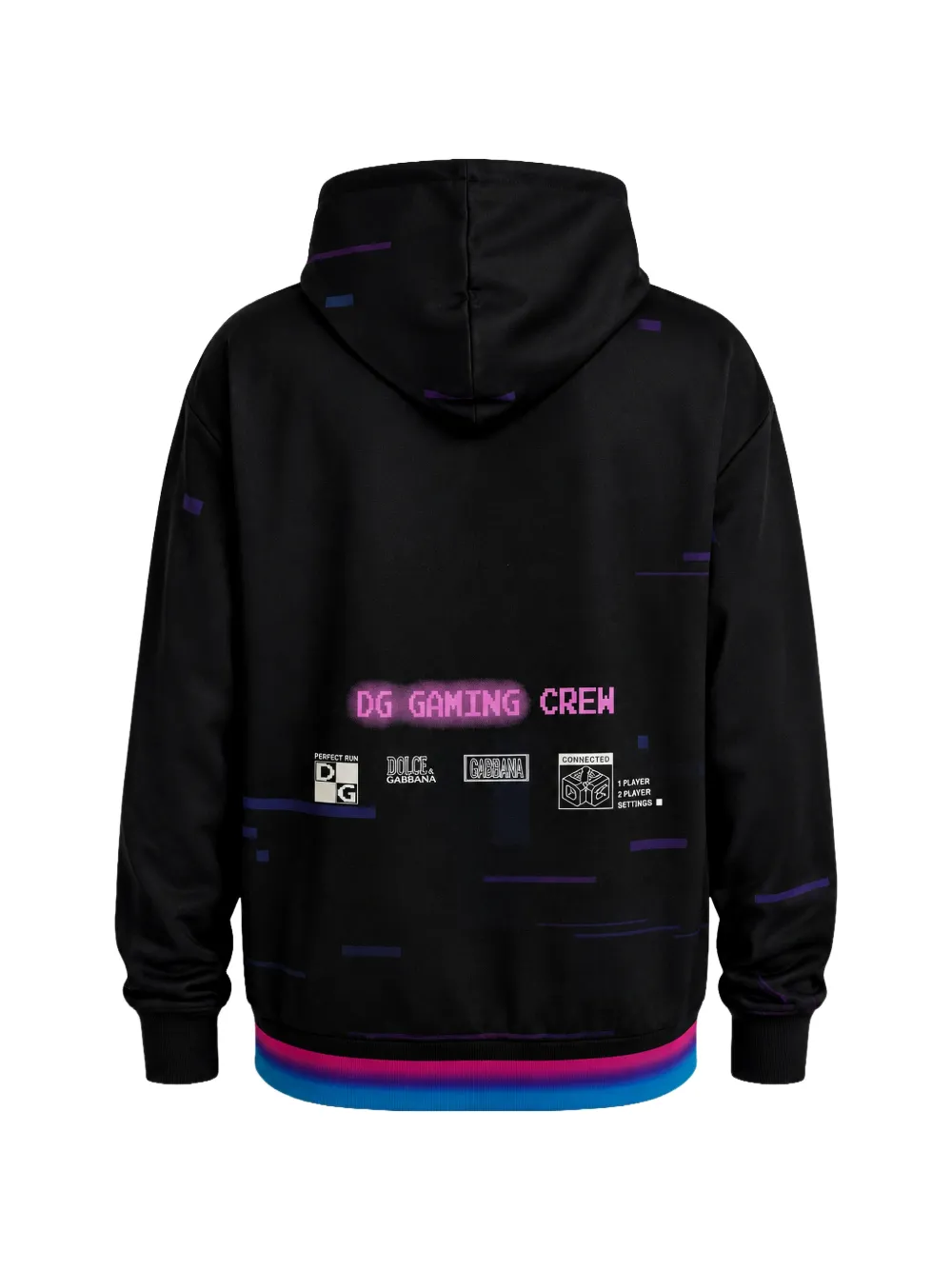 Dolce & Gabbana Hoodie met grafische mouwen en logo-print Zwart