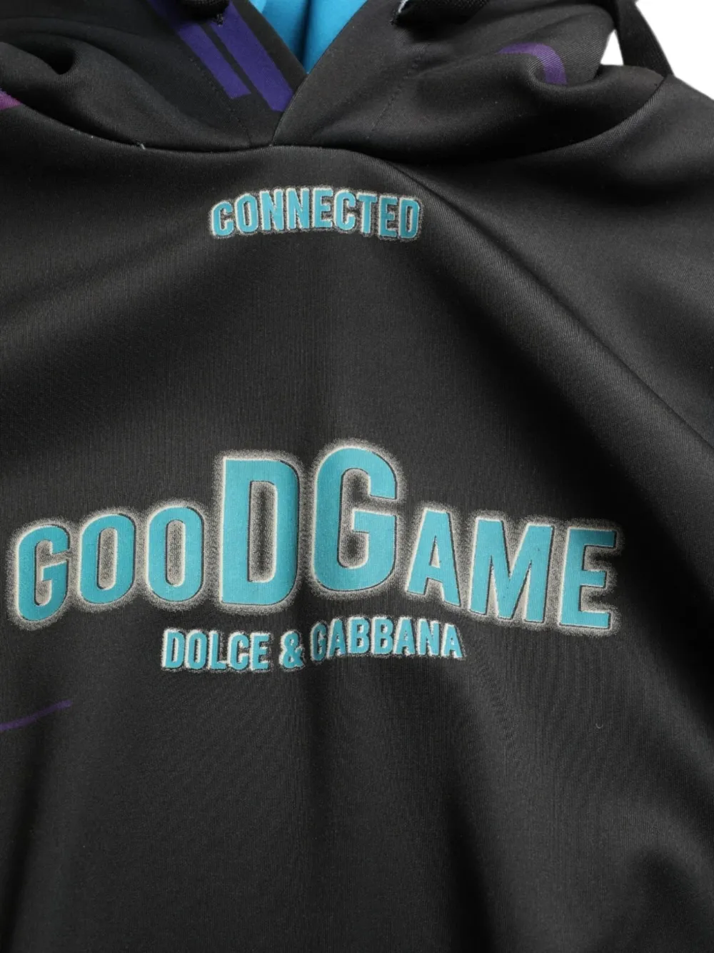 Dolce & Gabbana Hoodie met grafische mouwen en logo-print Zwart