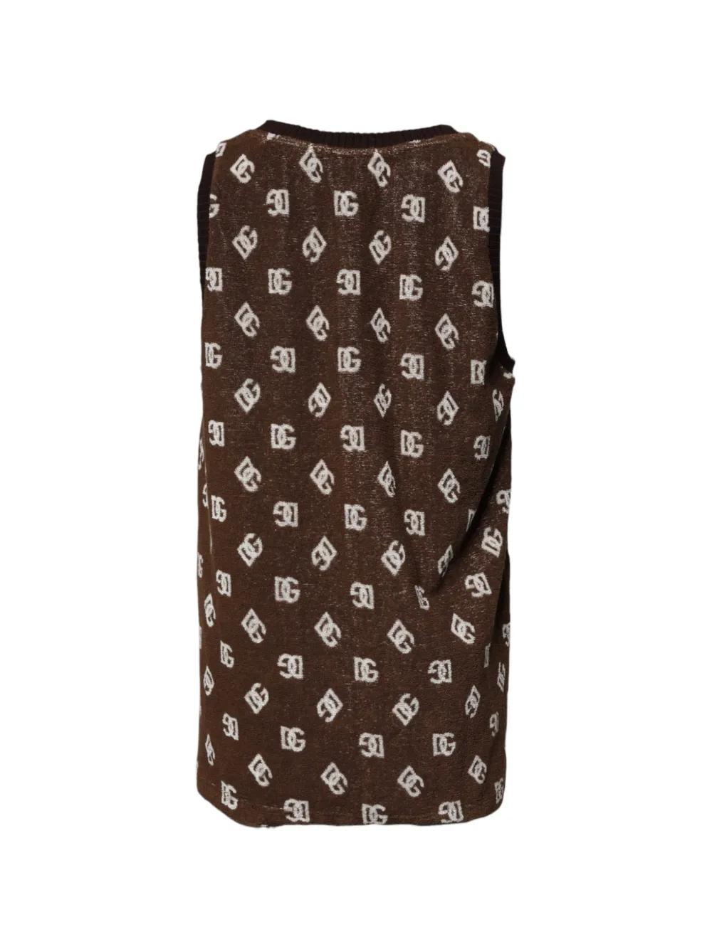 Dolce & Gabbana Top met logo-plakkaat en monogram Bruin