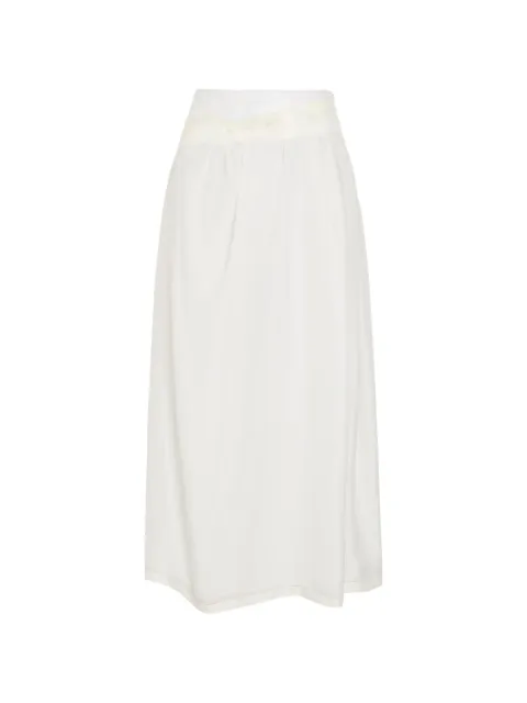 Maison Margiela — lace-trim pleated midi skirt