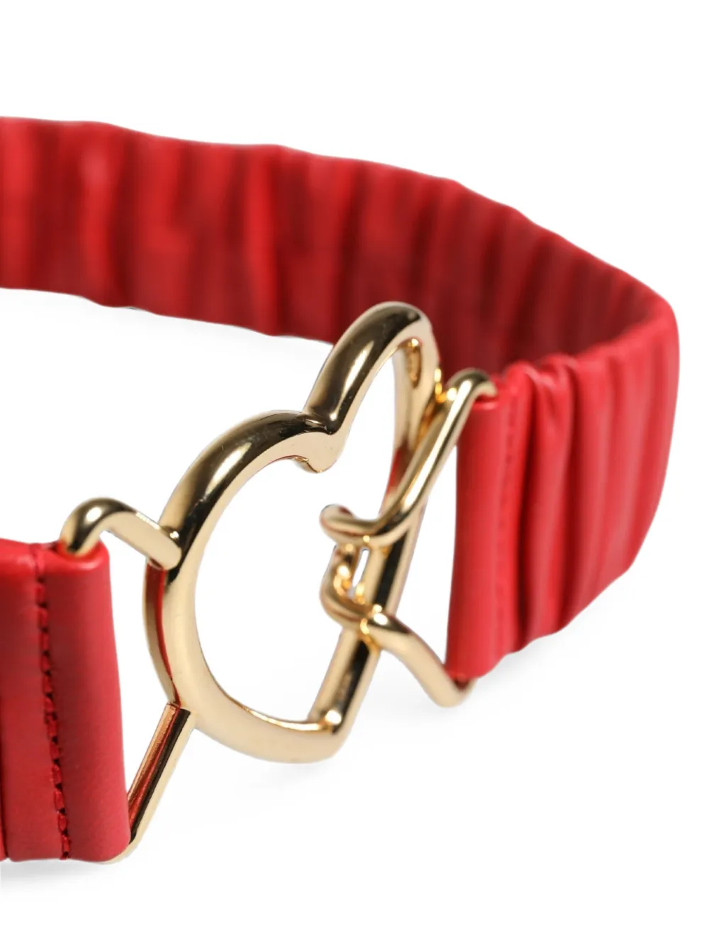 Dolce & Gabbana Gesmockte leren riem met hartgesp Rood