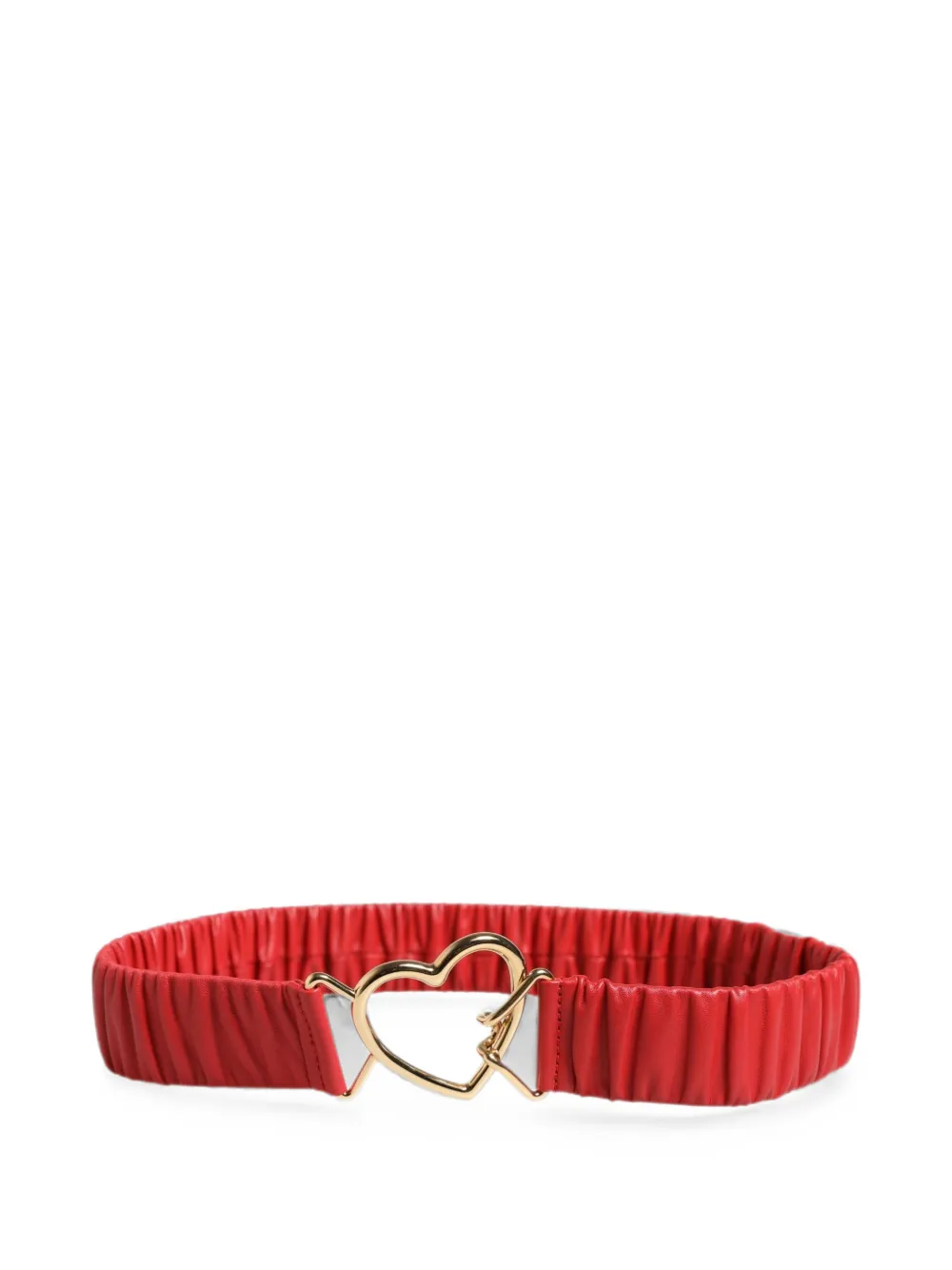 Dolce & Gabbana Gesmockte leren riem met hartgesp Rood