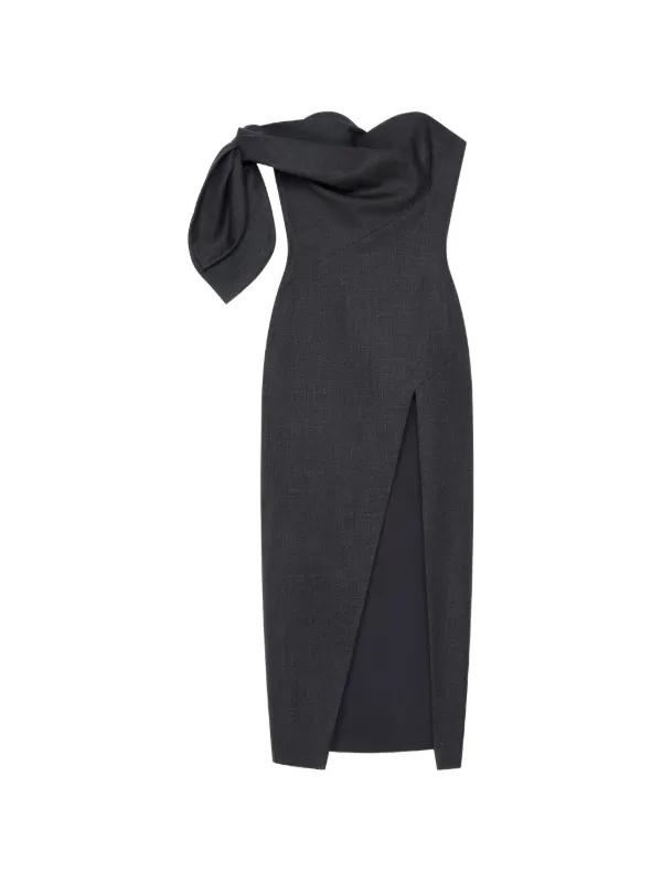 grey bustier dress Givenchy - Long In Wool With Bow - - Wool - Women house of cb dress