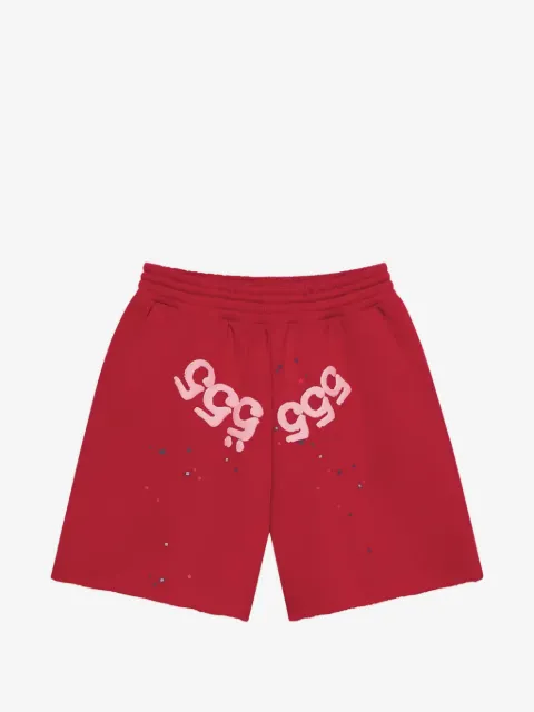 SP5DER Angel Number graphic-print shorts