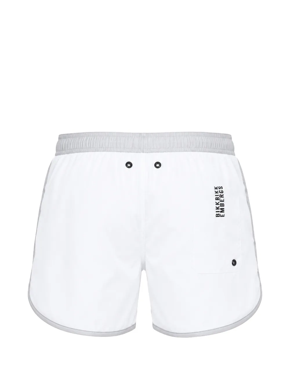 Bikkembergs Zwembroek met geborduurd logo en contrasterende afwerking Wit