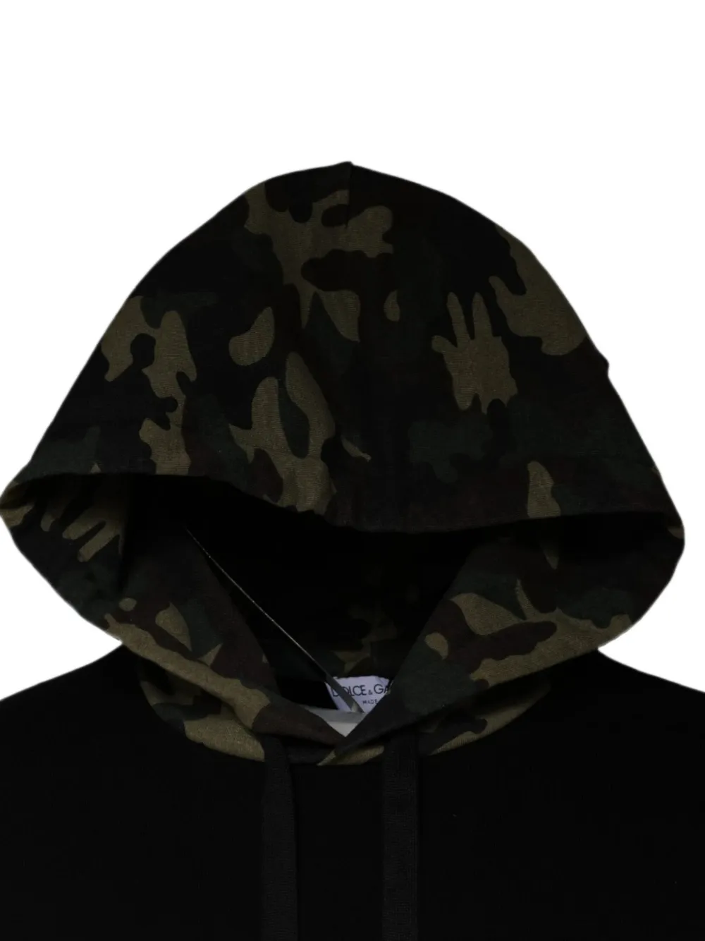 Dolce & Gabbana Hoodie met camouflageprint en opgestikte zak Zwart